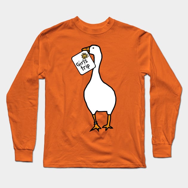 White Goose Steals Place on Girls Trip for Game Long Sleeve T-Shirt by ellenhenryart